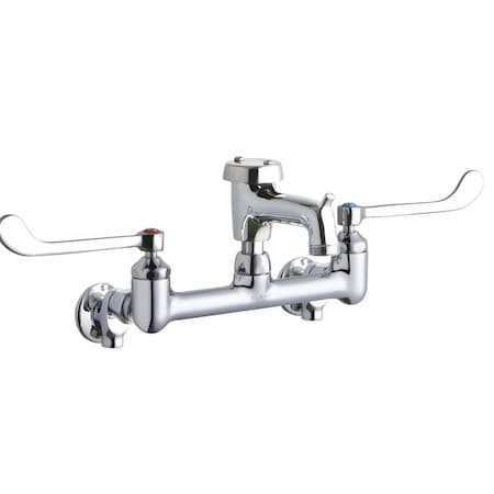 Elkay Elkay 8" Centers WFaucet 3" Bucket Hook Spt 6" Blade Hdl Inlet+Stop Ch LK940BP03T6S